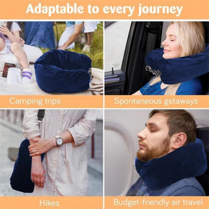 Portable Fillable Neck Pillow Space-Saving Fillable Clothes Neck Pillow Adjustable Comfortable Flannel for Car Train Airplane